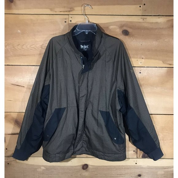 DryJoys by FootJoy Houndstooth Rain Jacket Coat Mens Size Large Golf Full Zip - Picture 1 of 12